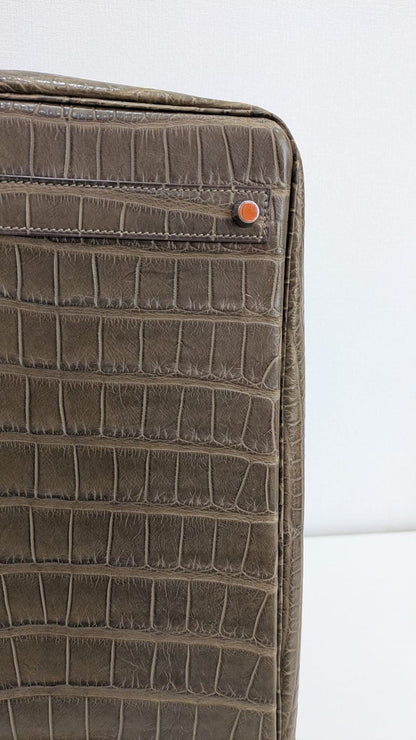 Rare Hermes Birkin 40 Gris Elephant Matte Alligator leather palladium hardware