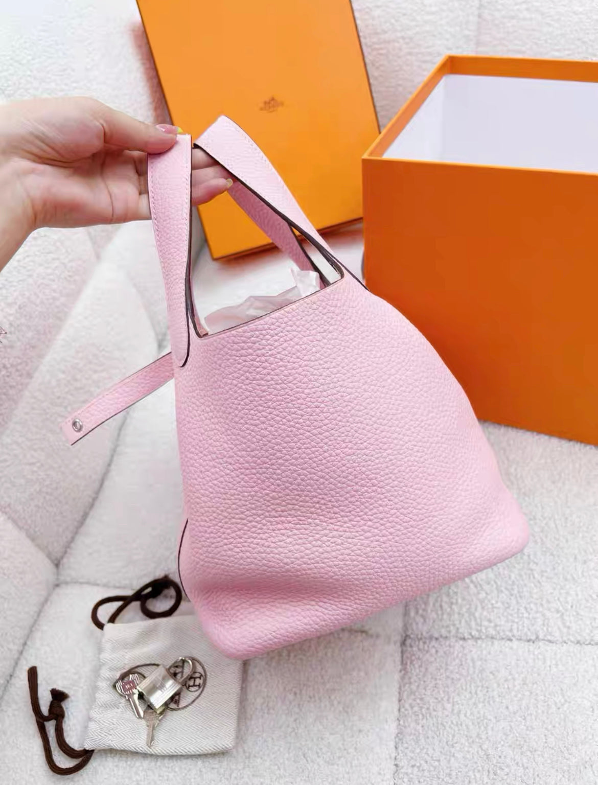 HERMES PICOTIN 18 LOCK BAG 3Q ROSE SAKURA SHW