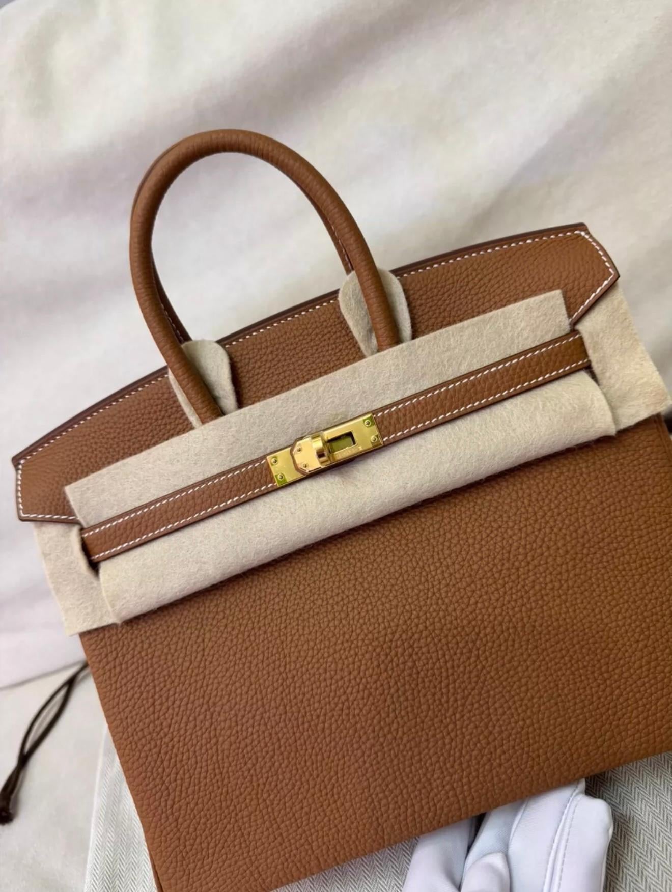 Hermès Birkin 25 Gold Togo Leather Gold Hardware