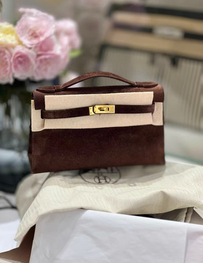 Hermès Kelly Pochette Doblis with Gold Hardware