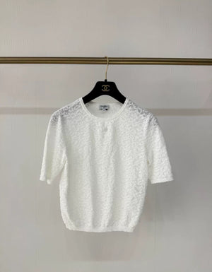 Chanel 22P white lace top T-shirt