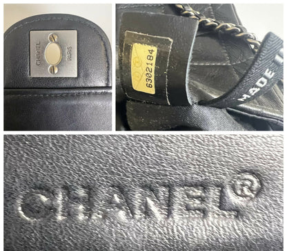 Chanel Black Lambskin East West Chocolate Bar Flap SHW