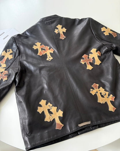 Chrome Hearts Sex Records Leather Racing Jacket