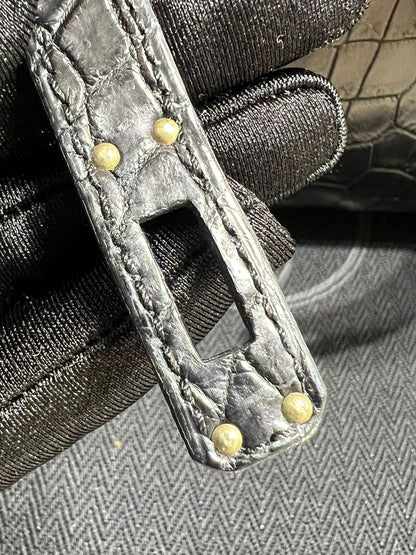 Hermès Mini Kelly Pochette So Black Matte Crocodile