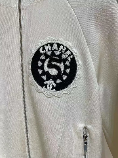 Chanel 23C white ecru & black jacket