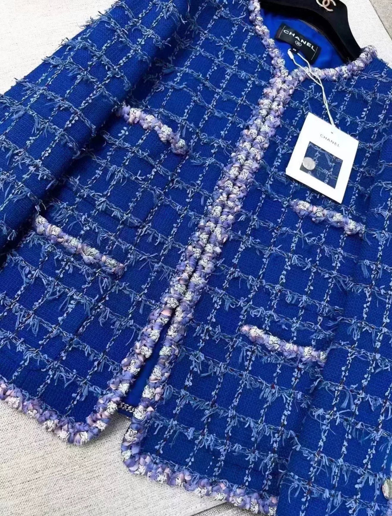 Chanel 23C Blue Tweed Jacket