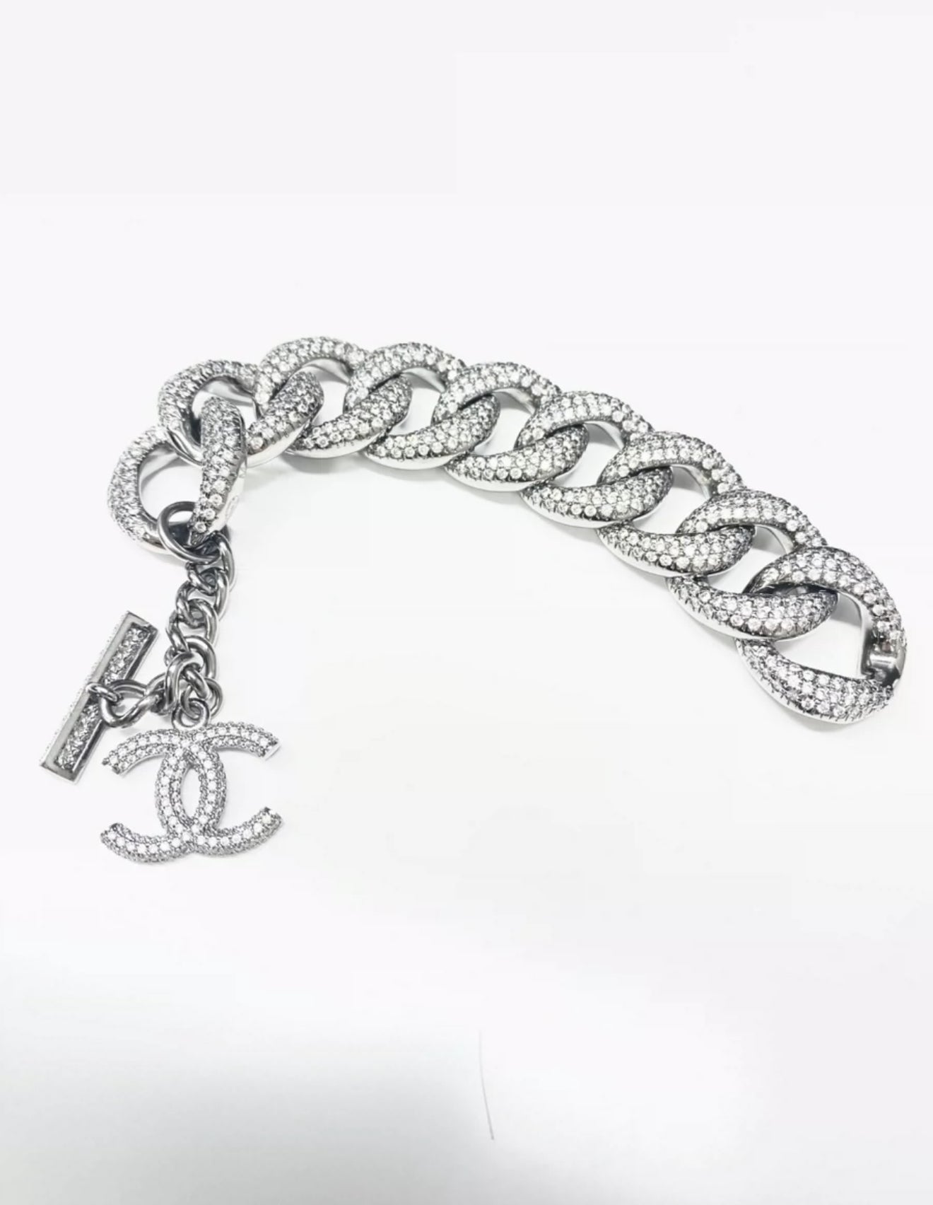 Chanel 22P full diamond double C chain bracelet
