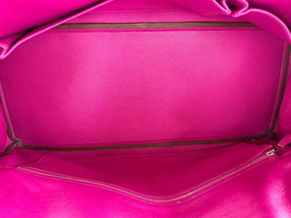 Hermès JPG Shoulder Birkin 42 in Shiny Rose Scheherazade Porosus Crocodile with Palladium Hardware