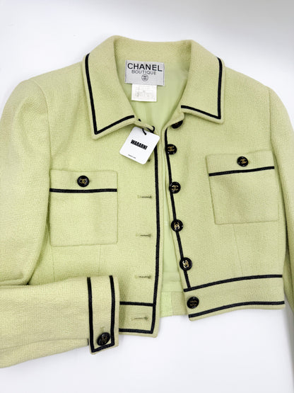 Chanel 1995 Spring/Summer Barbie Collection Vintage Green Cropped Jacket