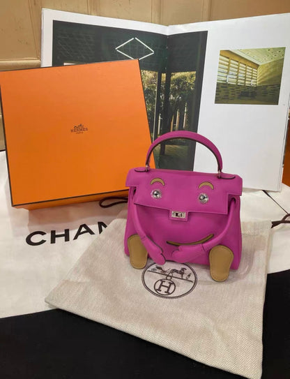 HERMÈS Limited Edition Kelly Doll Biscuit (4B) Magnolia (9I) Swift Palladium Hardware