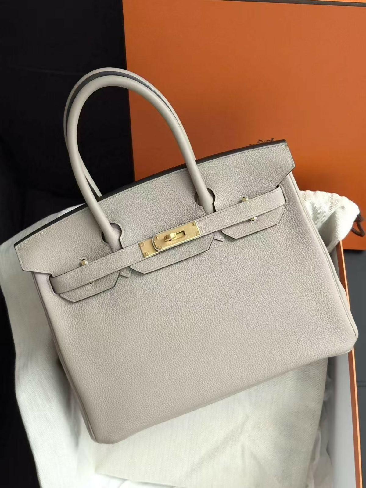 Hermès Birkin 30 Gris Tourterelle Togo Leather with Gold Hardware