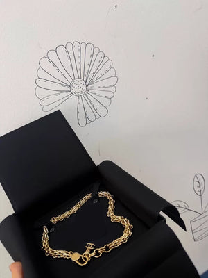 Chanel 26S Gold and Silver Chain Double C Logo Necklace