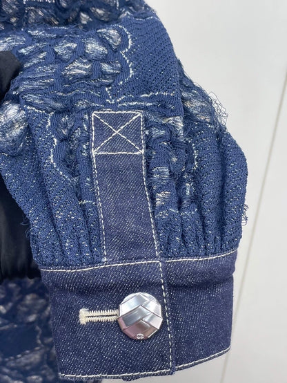 Chanel camellia denim dress