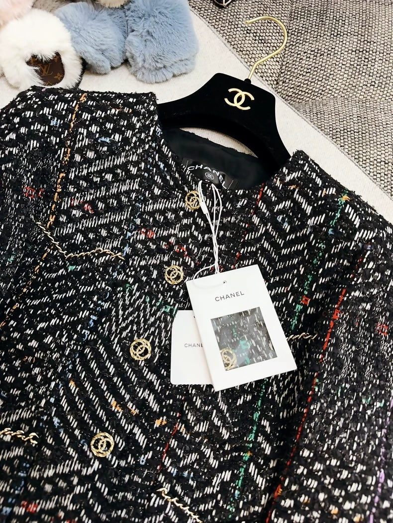 Chanel 23b black tweed jacket