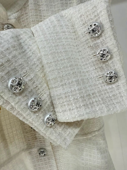 Chanel 23S white tweed dress