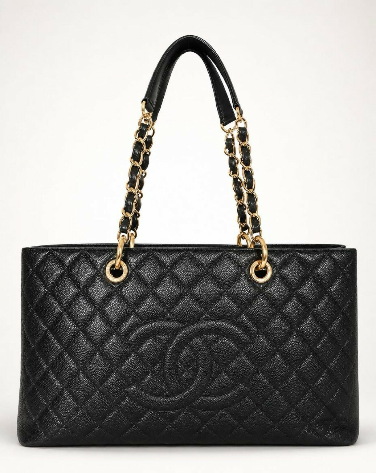 Chanel Black XL 40cm Caviar Quilted Grand Shopping Tote GST GHW