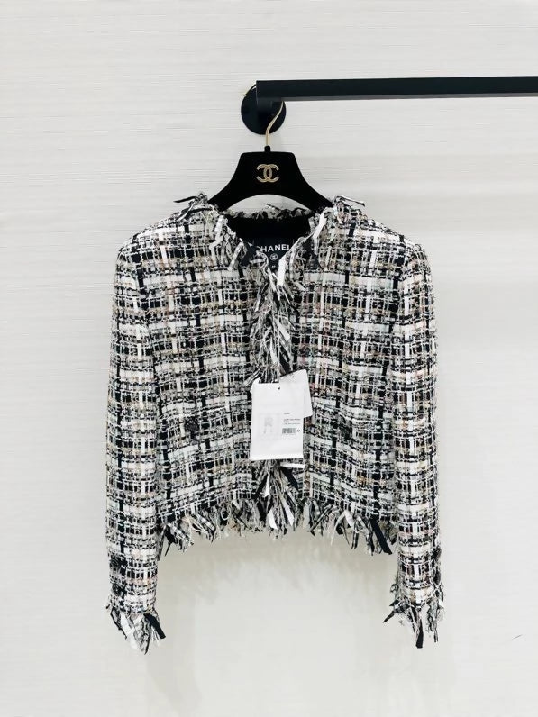 Chanel early spring woven fringed jacket