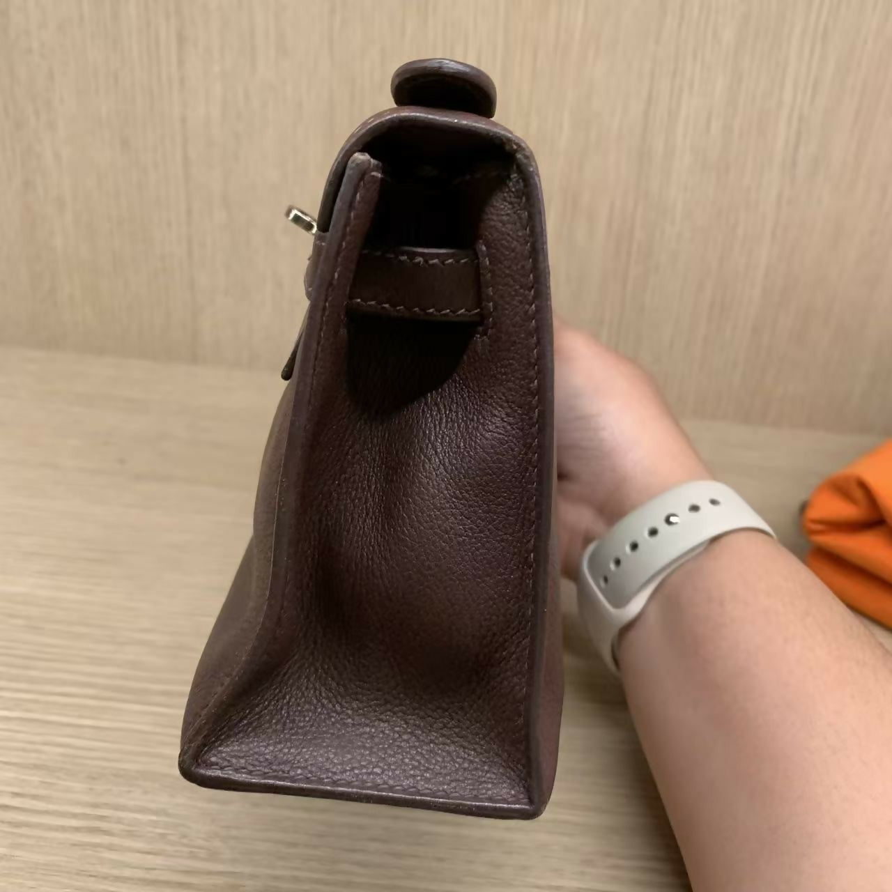 Hermes vintage brown Kelly pochette