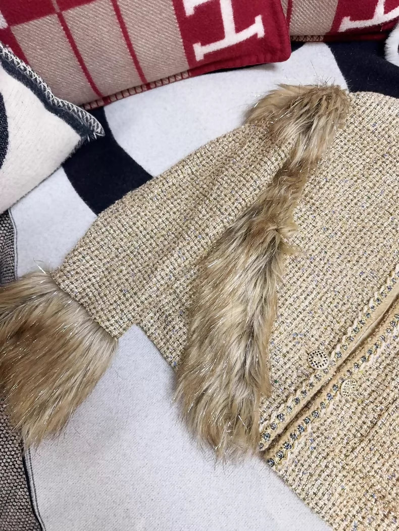 Chanel 21A Gold Fur Coat
