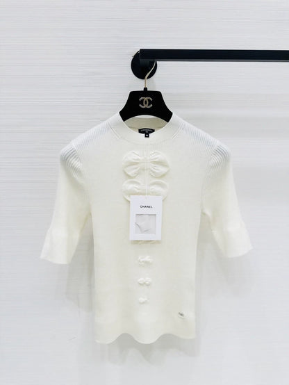 Chanel 25K ecru knit top