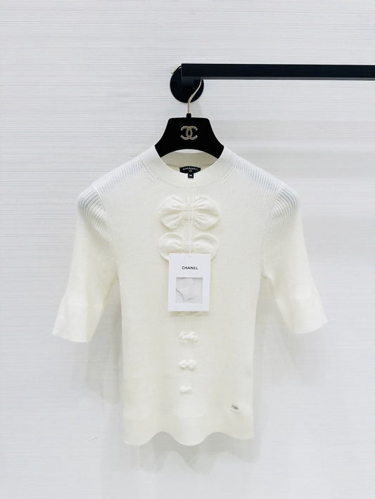 Chanel 25K ecru knit top