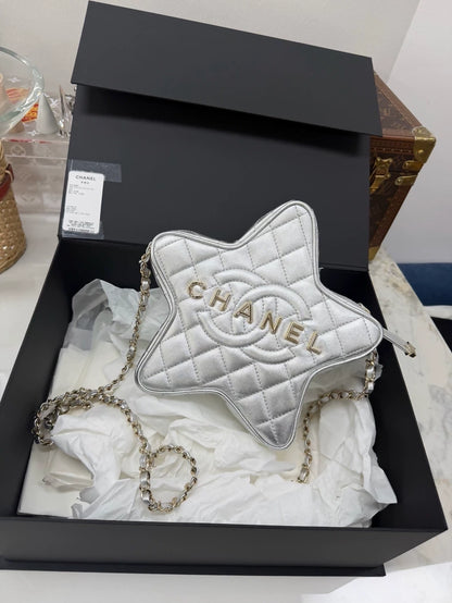 Chanel 24C Silver Star Chain Bag