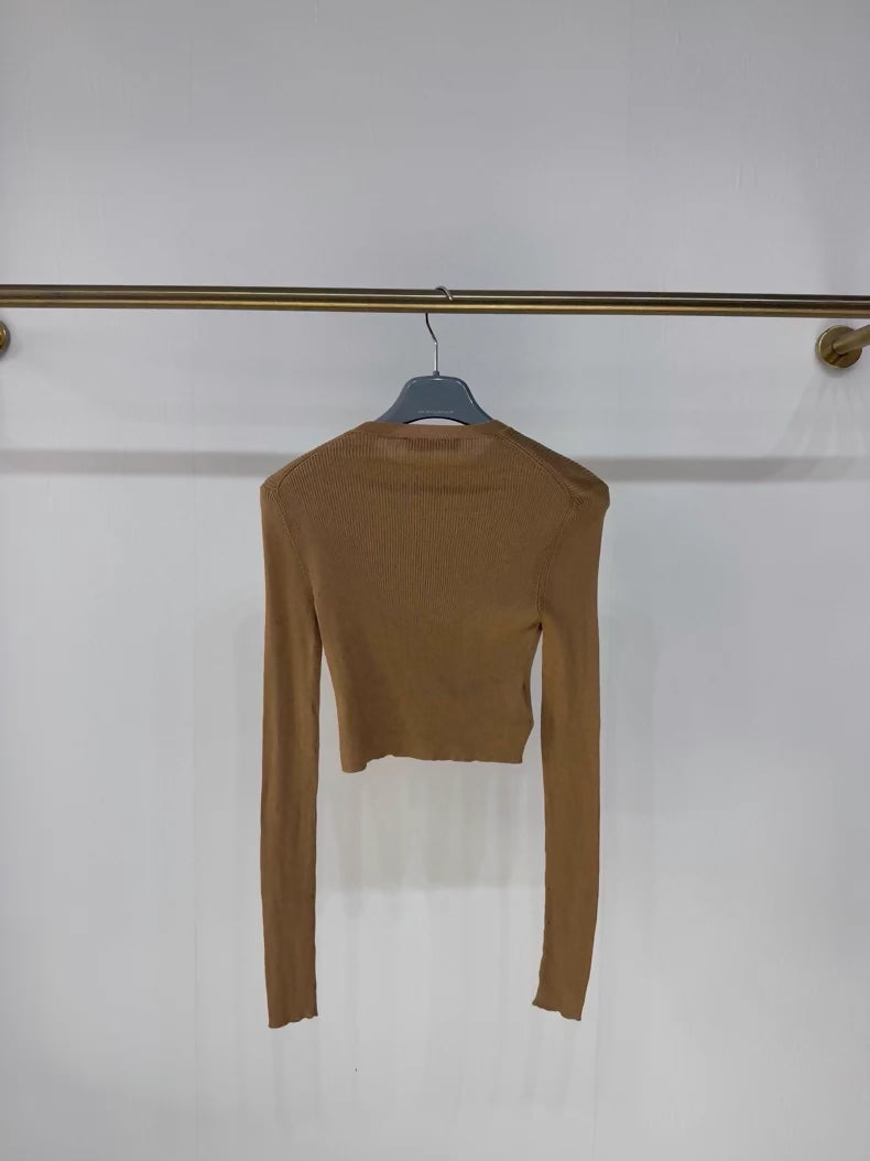 Prada 2025 Khaki Cropped Sweater