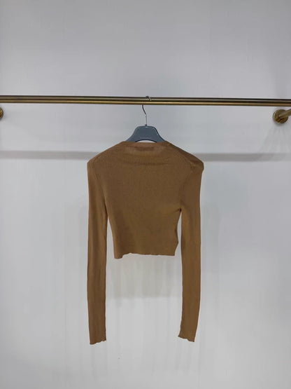 Prada 2025 Khaki Cropped Sweater