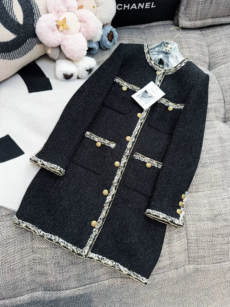 Chanel 25K black tweed coat