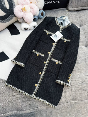 Chanel 25K black tweed coat