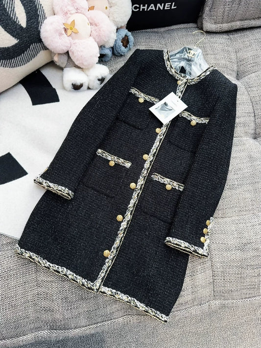 Chanel 25K black tweed coat