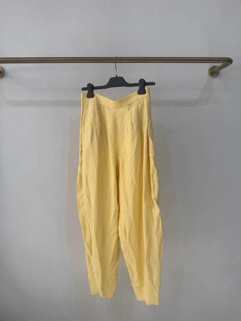 Loro Piana yellow linen pants