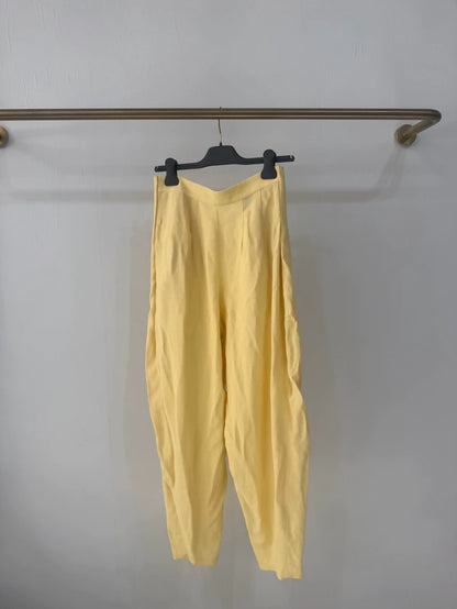 Loro Piana yellow linen pants