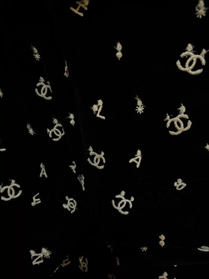 Chanel 22N Black Velvet Down Vest