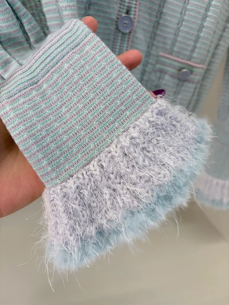 Chanel 25B baby blue cardigan