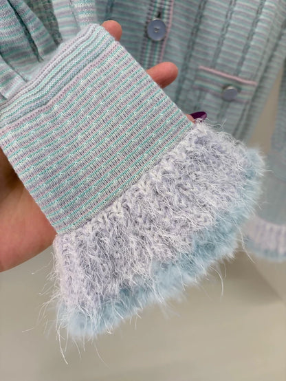 Chanel 25B baby blue cardigan