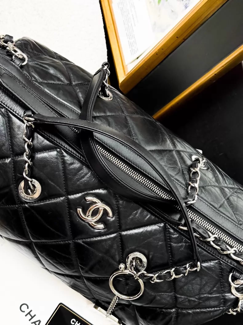 Chanel 20C Black Boston Bag