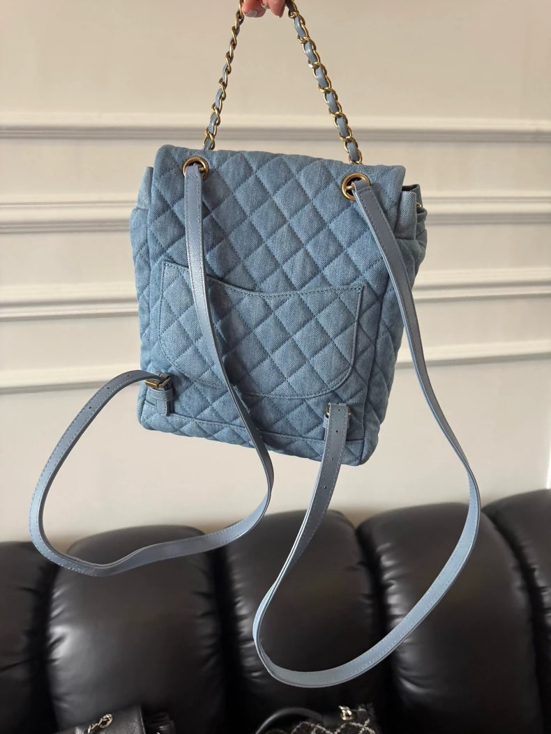 Chanel Salzburg denim backpack, small size