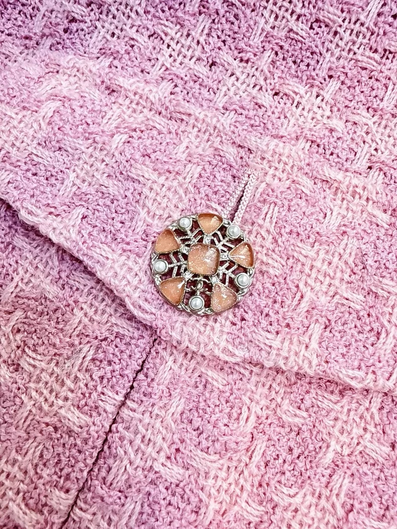 Chanel 19B Pink Tweed Jacket