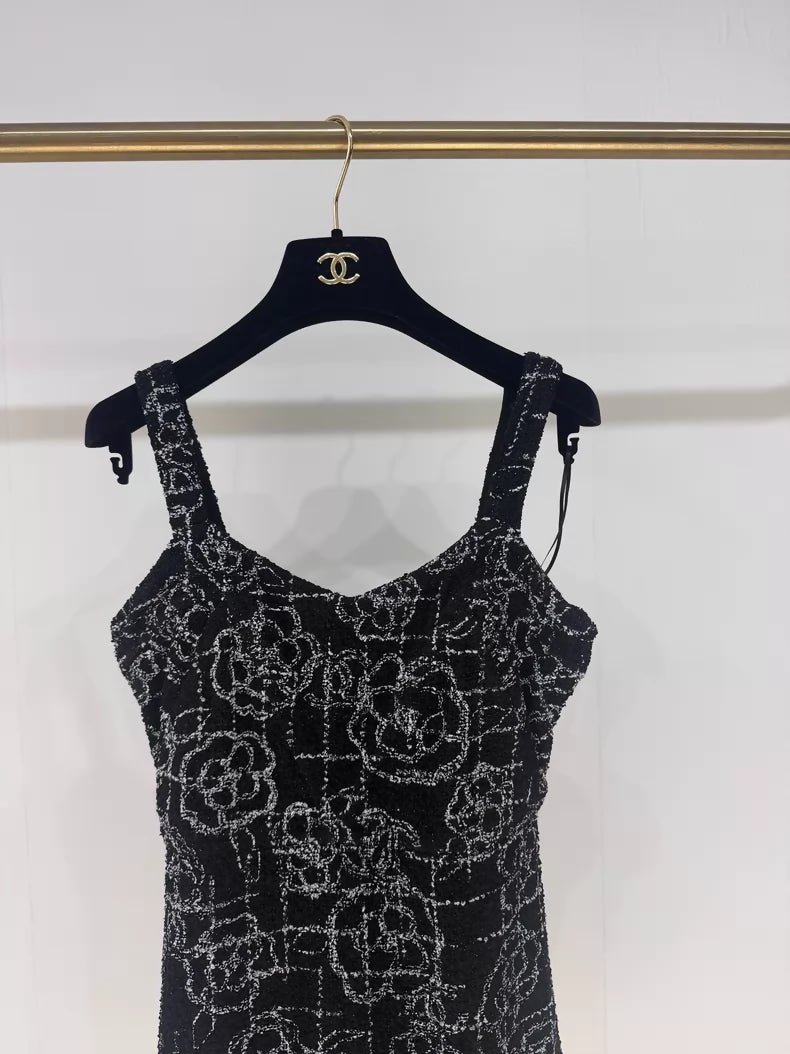 Chanel 22P Black Camellia Dress