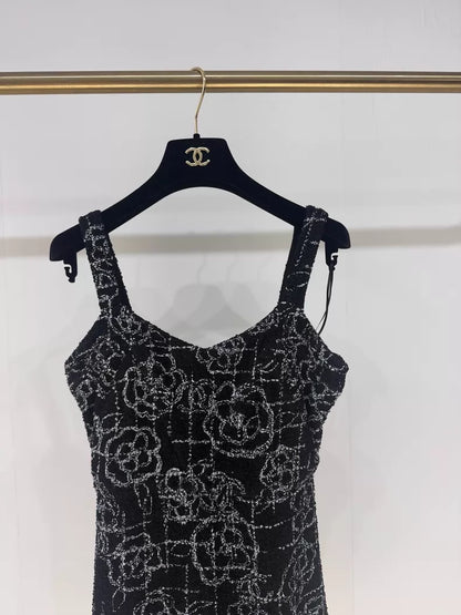 Chanel 22P Black Camellia Dress