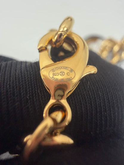 Chanel 23C Tricolor Heart Pendant Necklace
