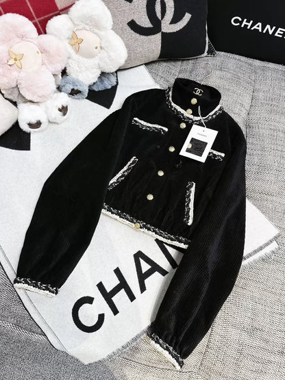 Chanel 25k black corduroy jacket