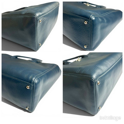Chanel Navy Blue Caviar Leather Cerf Executive Shopper Classic Tote Bag SHW