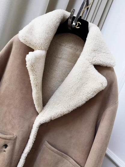 Dior khaki reversible shearling coat
