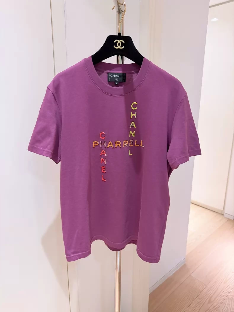 Chanel x Pharrell limited edition purple short-sleeved T-shirt