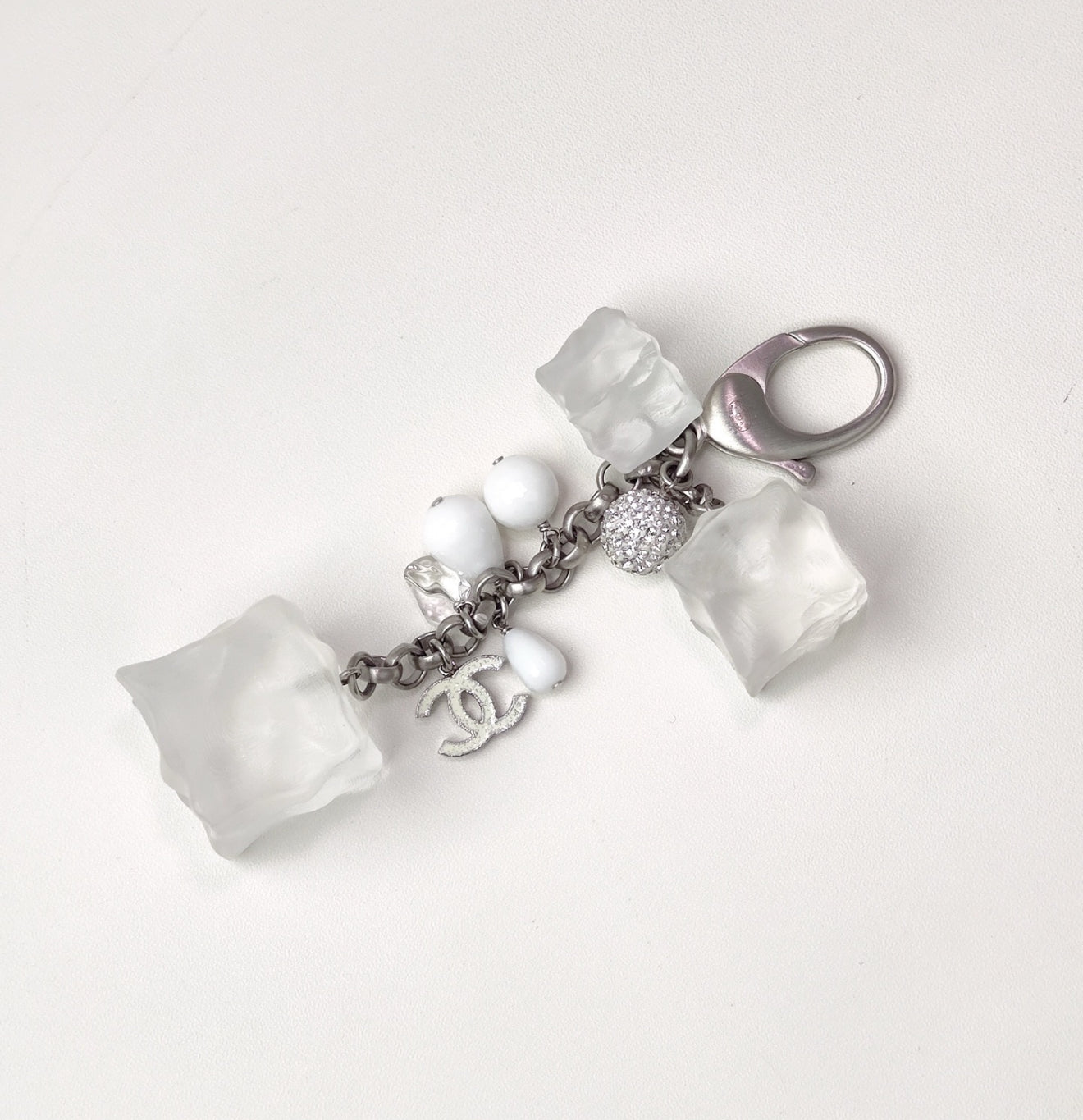 Chanel 10A Double C Ice Cube Pendant Multi-Element Keychain