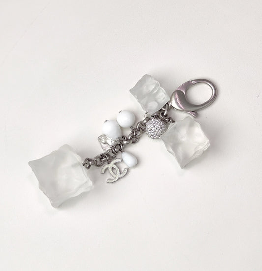 Chanel 10A Double C Ice Cube Pendant Multi-Element Keychain