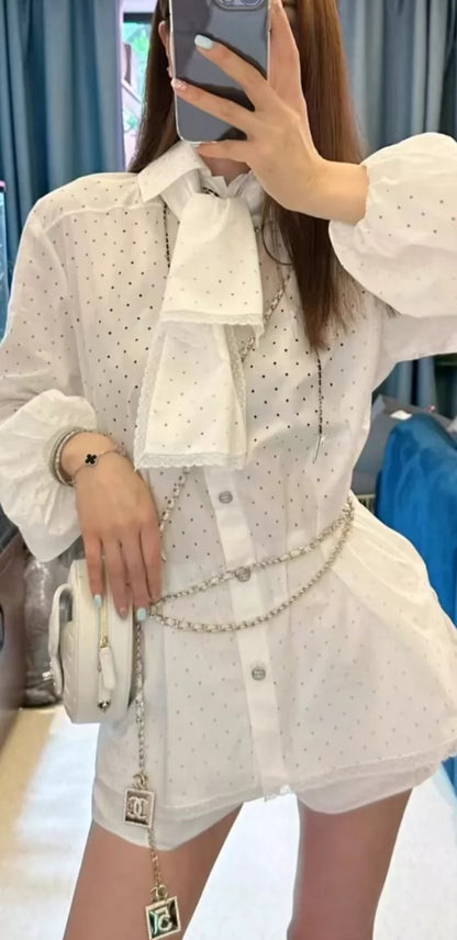 Chanel 23S white blouse shirt