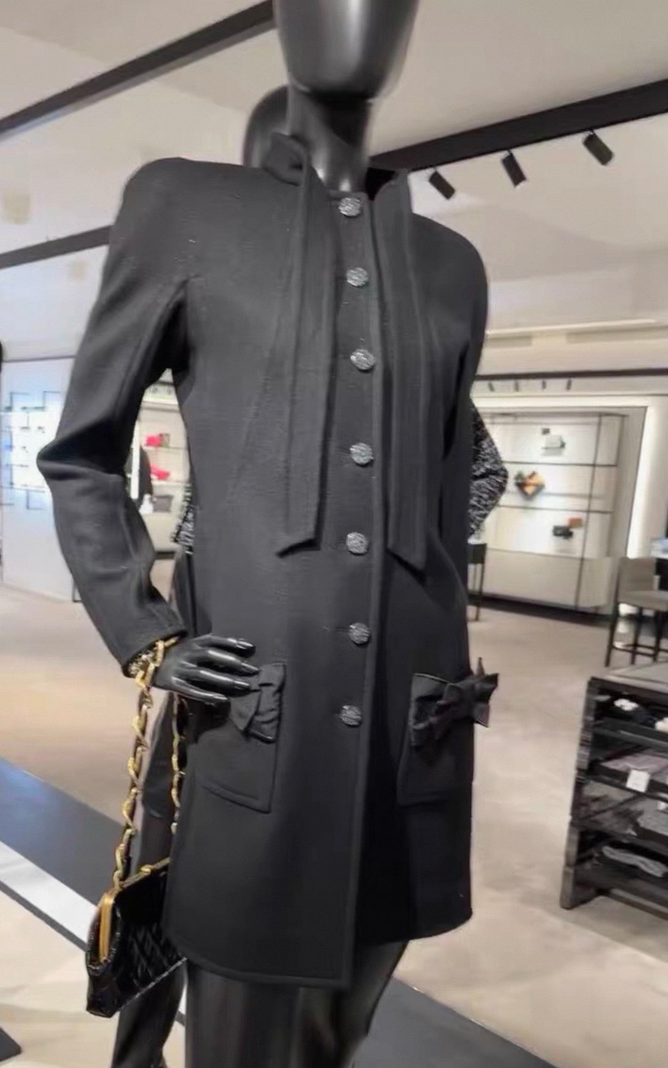 Chanel 24B black jacket with bow pocket